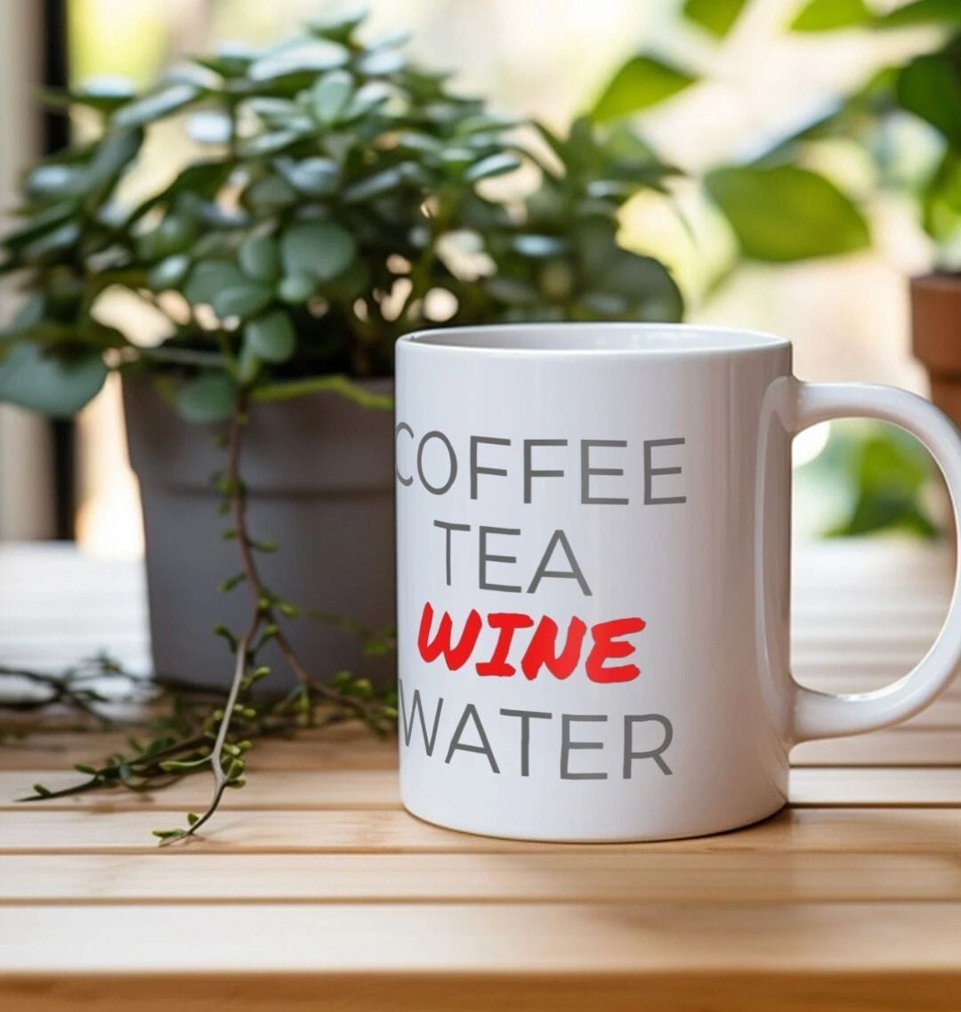 Coffee, Tea, Wine, Water Mug Mug Online Wine Tasting Club 
