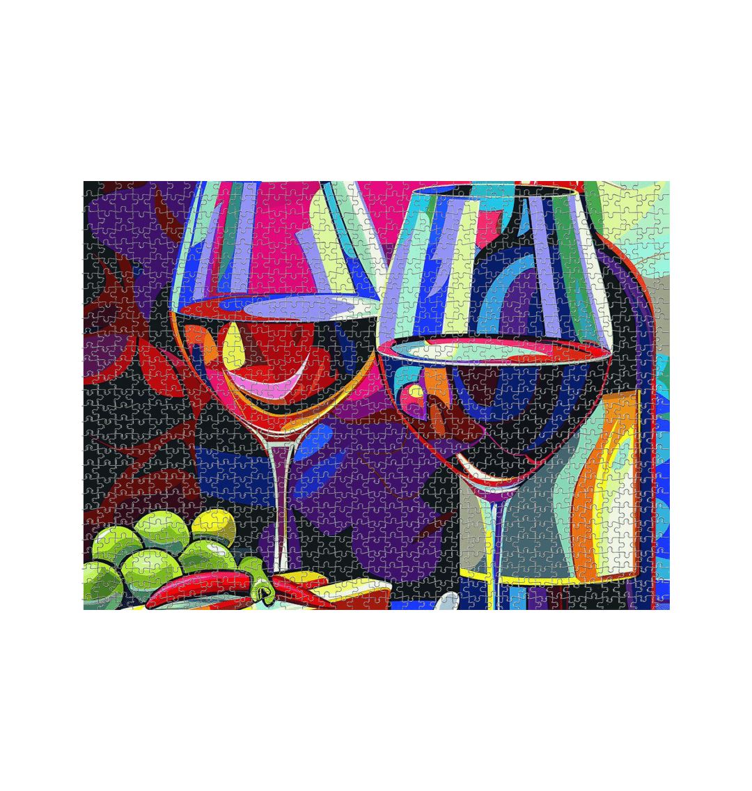 2 Glass Jigsaw Puzzle 1000 Piece Jigsaw Puzzle Online Wine Tasting Club White One Size 