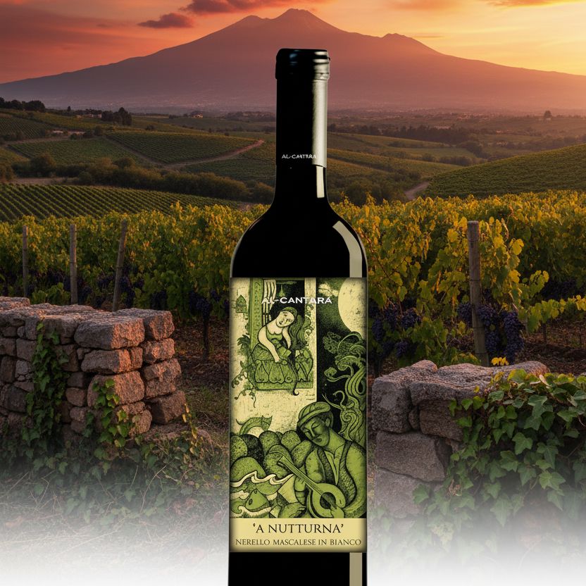 Al-Cantara, A Nutturna, Nerello Mascalese Bianco, Sicily Wine Bottle The Online Wine Tasting Club 