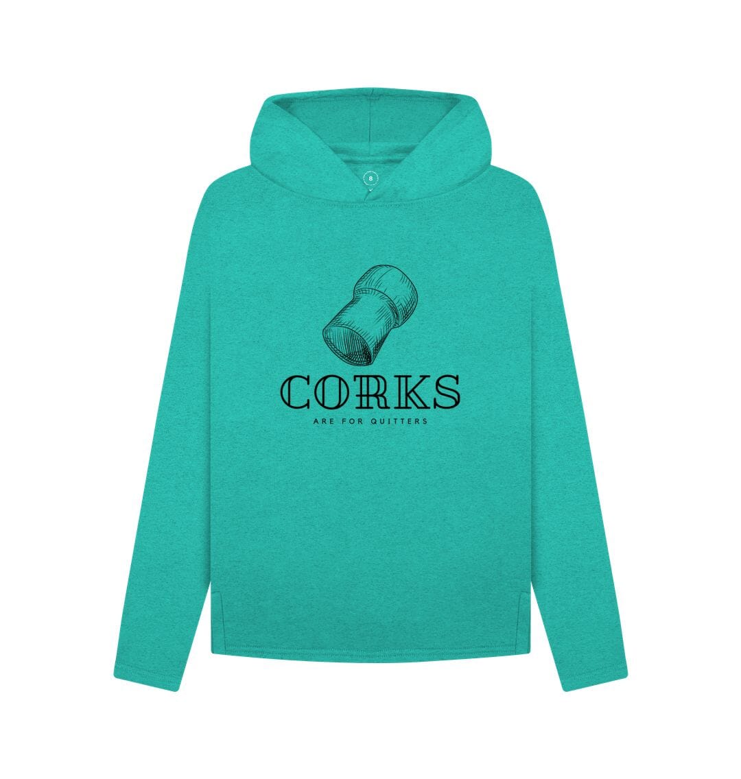 Corks are for Quitters Hoodie Recycled Hoody Online Wine Tasting Club Seagrass Green 8 