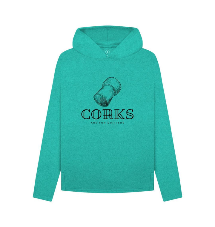 Corks are for Quitters Hoodie Recycled Hoody Online Wine Tasting Club Seagrass Green 8 