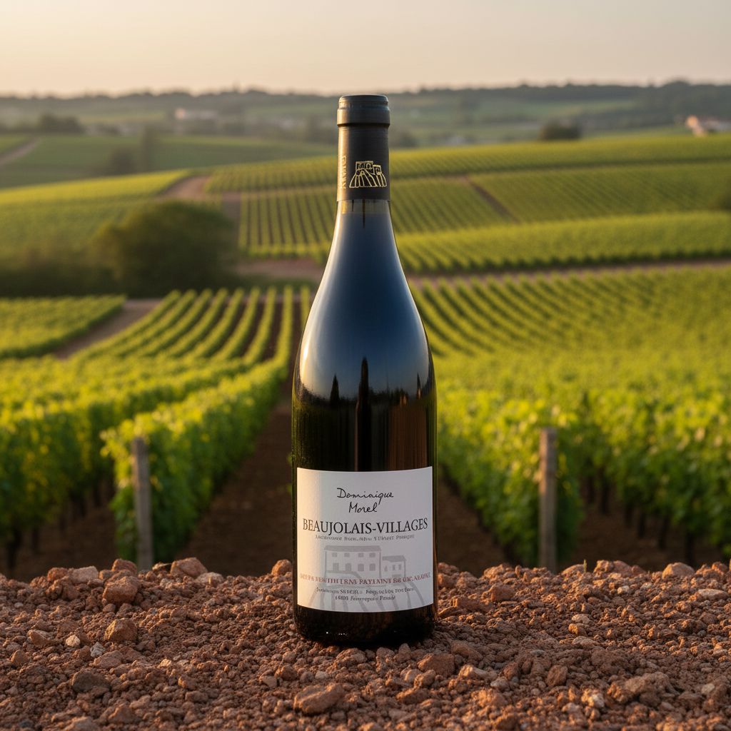 Dominique Morel, Gamay, Beaujolais Wine Bottle Liberty 