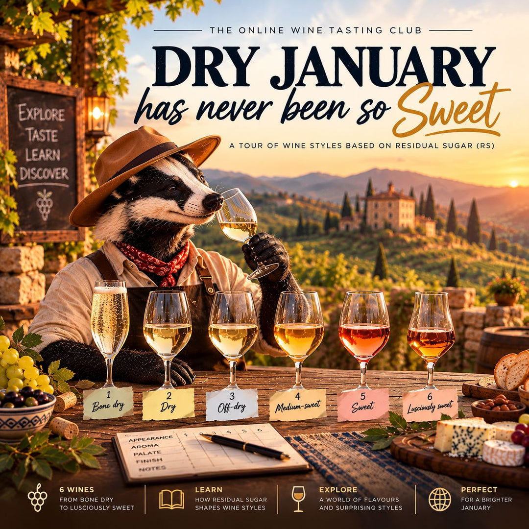 Dry January has never been so SWEET - LIVE January 27th 2027 8pm - Then ON DEMAND Tasting pack The Online Wine Tasting Club 
