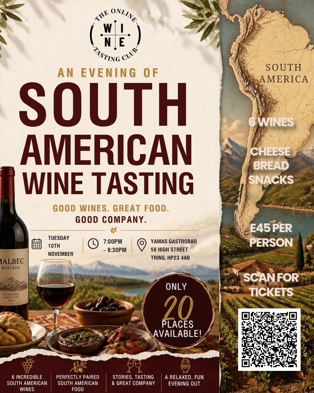 In Person - South American Wine Tasting @ Yamas! Tring Wine Tasting The Online Wine Tasting Club 