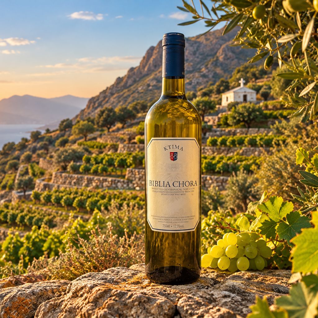 Ktima Biblia Chora, Assyrtiko, Sauvignon Blanc, Pangeon Wine Bottle The Online Wine Tasting Club 