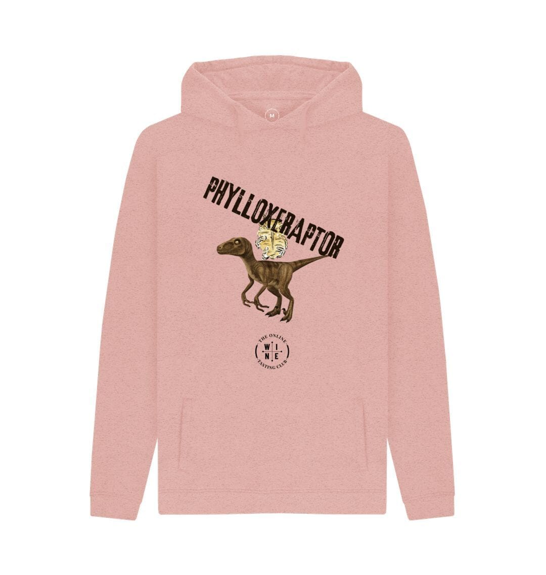 Phylloxeraptor Hoodie Recycled Hoody Online Wine Tasting Club Sunset Pink S 