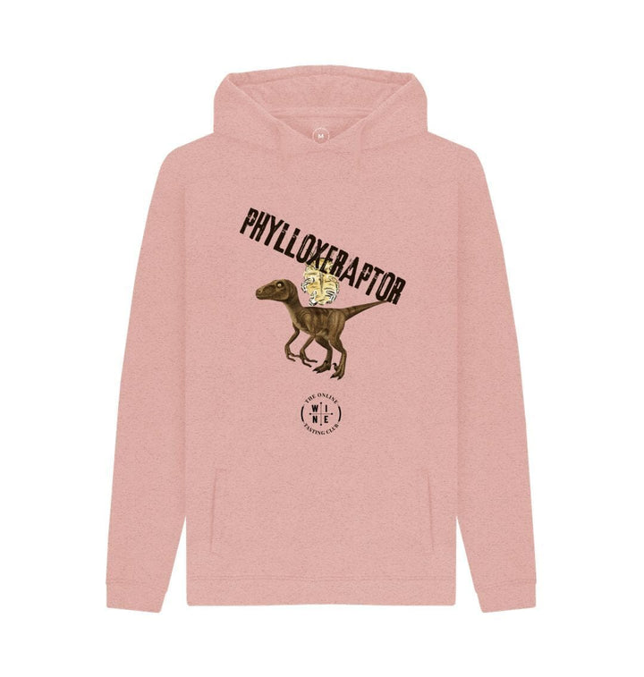 Phylloxeraptor Hoodie Recycled Hoody Online Wine Tasting Club Sunset Pink S 