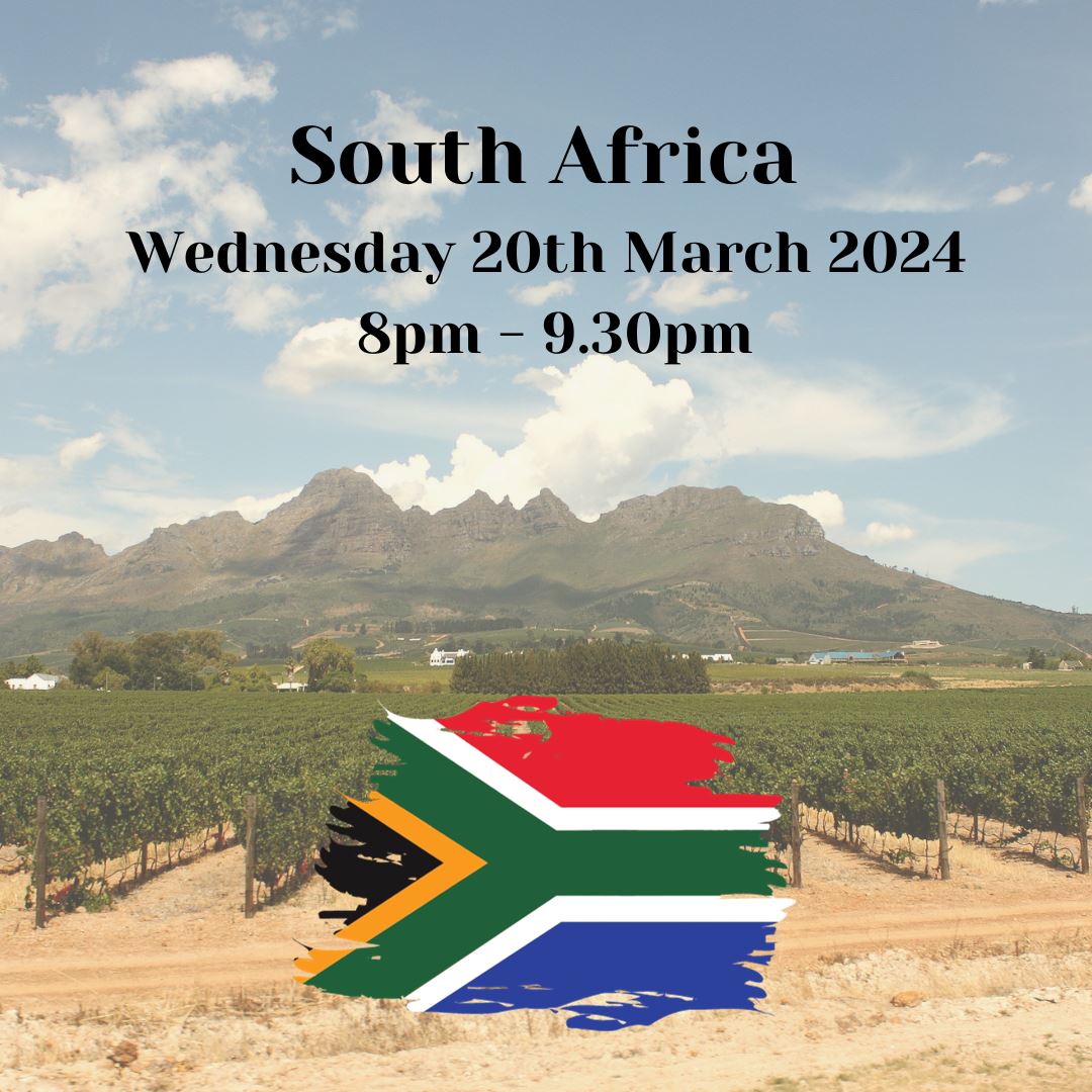 South Africa - Wednesday 20th March 2024 - 8pm Tasting pack The Online Wine Tasting Club 