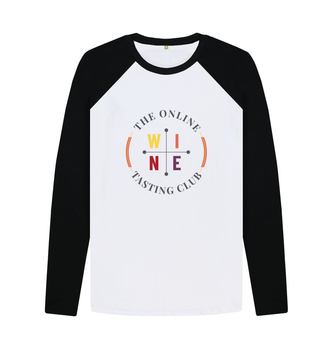 Online Wine Tasting Club Baseball -Tee Printed Baseball T-shirt Online Wine Tasting Club Black-White XS 